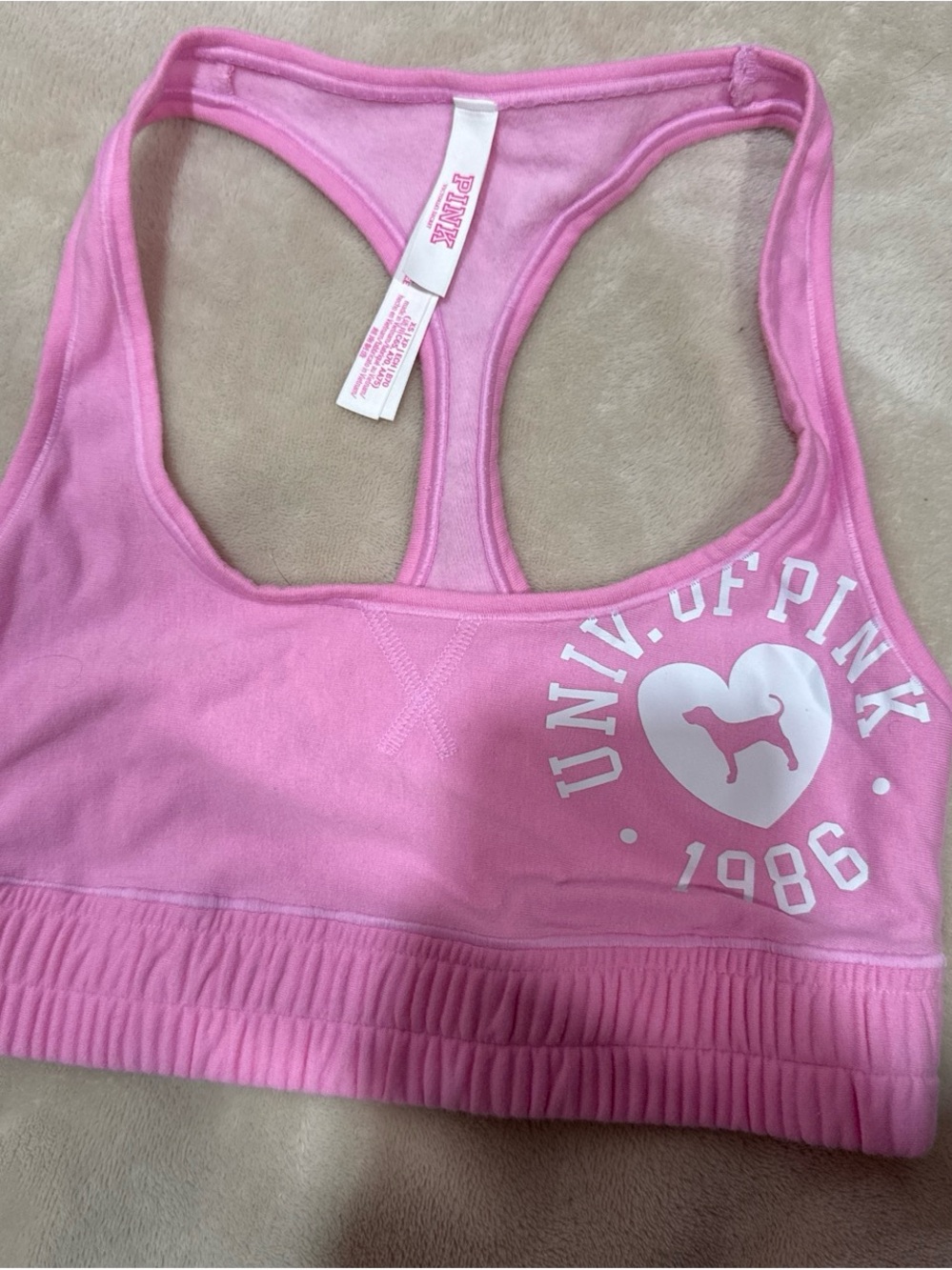 Victoria's Secret PINK Racerback Sports Bra in Light Pink